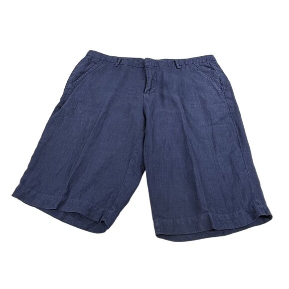 Europann Saint-Tropez Linen Shorts Mens 37 Blue Relax Resort Wear Beach Travel - Picture 2 of 10